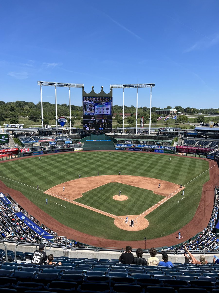 OlsonNPHS's tweet photo. Another MLB Stadium checked off the list! ✔️ I’ve been told to cheer for KC on the Twins behalf! Go Royals!! #nphstravels https://t.co/c4sr9Ylgup