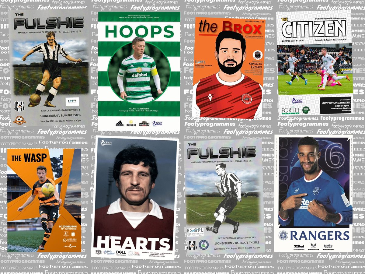 Footyprogramme1's tweet photo. Some of our Latest Scottish issues. One clear winner so far @TheFulshie , as an @NUFC fan can anyone see why ? @PremierProgs @FootballFairs. Fantastic work by all clubs at differing levels. #savetheprogramme. https://t.co/7ZykNpGHaK