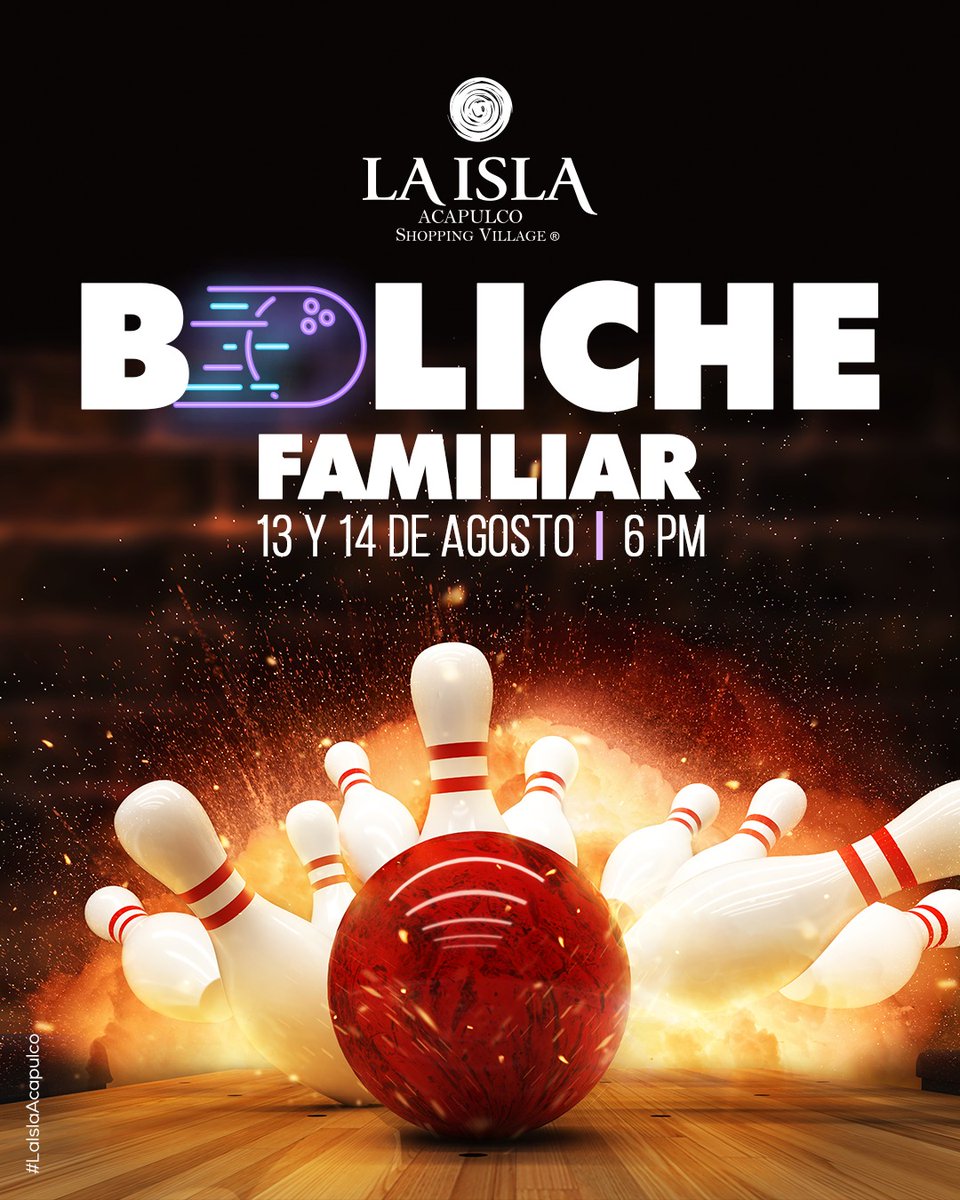 ¡La diversión nunca se acaba en #LaIslaAcapulco!
No te pierdas el fabuloso boliche que tendremos para ti este fin de semana. 🎳
Te esperamos a partir de las 6 PM
Checa todos nuestros eventos: bit.ly/3PGM8bq