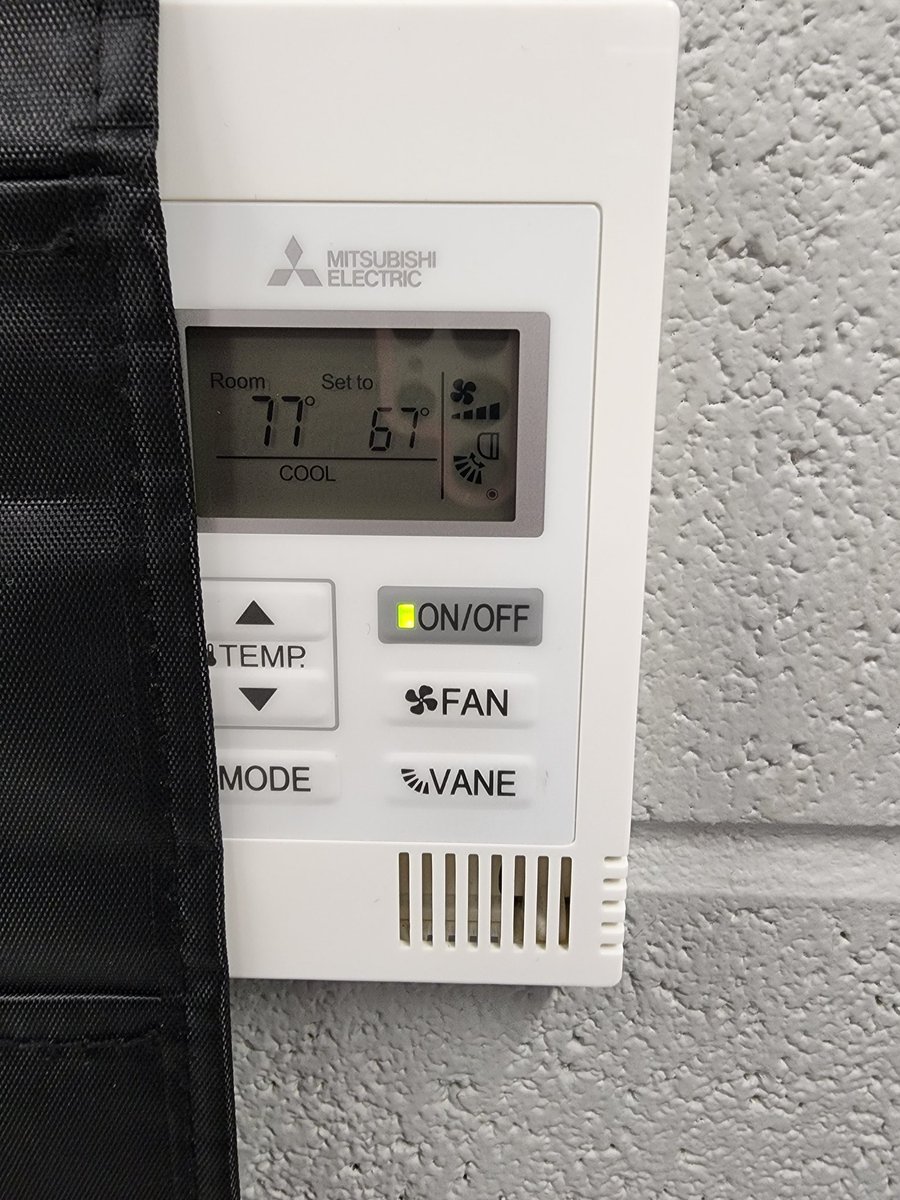 wcsBHSah's tweet photo. Y'all send positive and cold thoughts our way at BHS STEM building @WCSedu. My AC has been out since April. This was what our 2nd floor rooms were reading at 1pm today. We still had 2 more classes to teach. #wearemelting #SOS #sendAC https://t.co/7466QySFWM