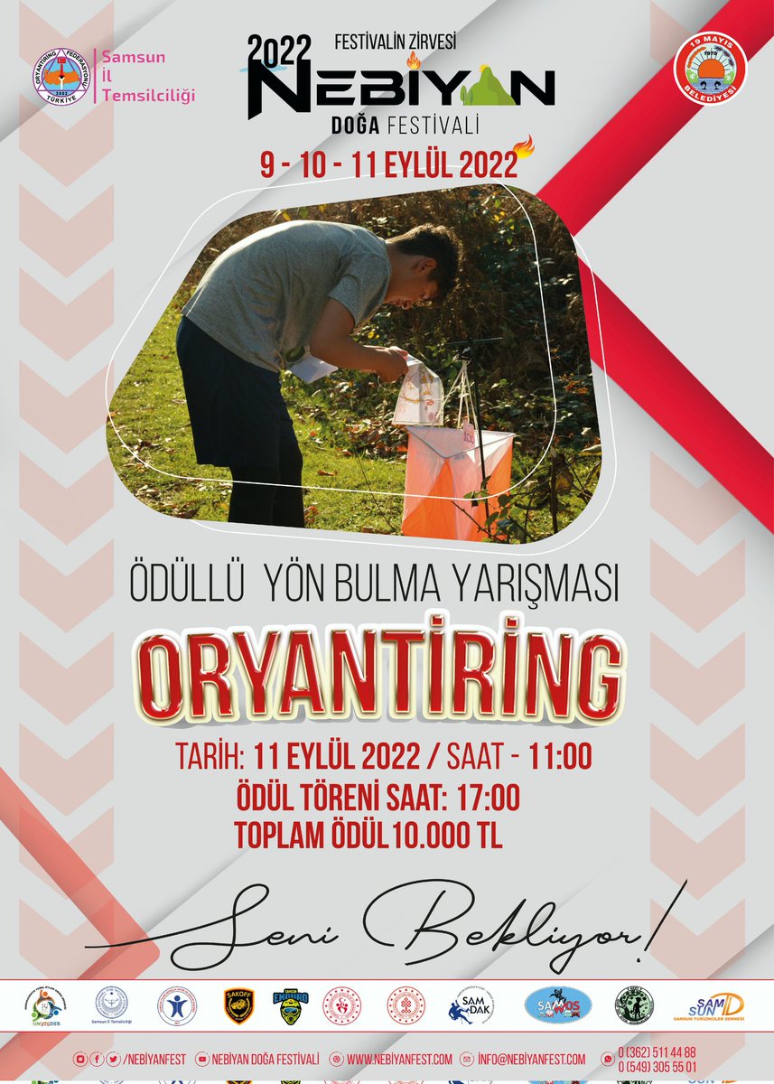 Haydi gel #Nebiyan 'da kaybolalım 🙈
Pusula ve Harita yardımıyla hedefi bul,en kısa süre içerisinde bitiş noktasına ulaş,ödülü kap.
2023 #Oryantiring Türkiye Şampiyonasını Nebiyan 'da düzenlemek için ön adımı gerçekleştiriyoruz.🏃🏃‍♂️🏃‍♀️
#NebiyanFest #Samsun #19Mayis #Engiz