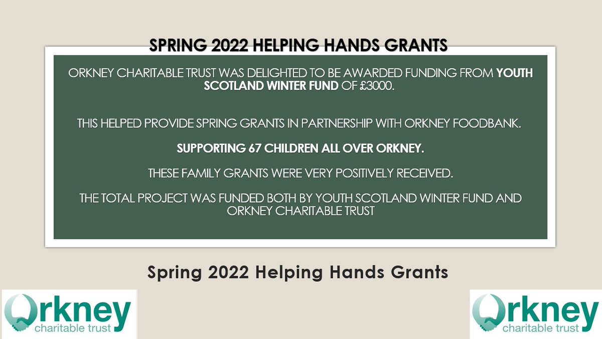 Just before the summer holidays <a href="/OrkneyCharTrust/">OCTrust</a> finished a great project distributing money to help support 67 children right across Orkney. This was only possible through partnership with #OrkneyFoodbank and <a href="/YouthScotland/">Youth Scotland</a>
#partnership #makingadifference #orkney