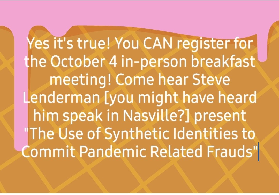 Register for Oct 4 in-person mtg Steve Lenderman 'The Use of #SyntheticIdentities to Commit Pandemic Related #Frauds' philacfe.com 
#phillyacfe #cfe #acfe  #fraudfighters #crime #identitytheft #pandemic #pandemicfraud #covid #covidfraud #cpe #training #philadelphia