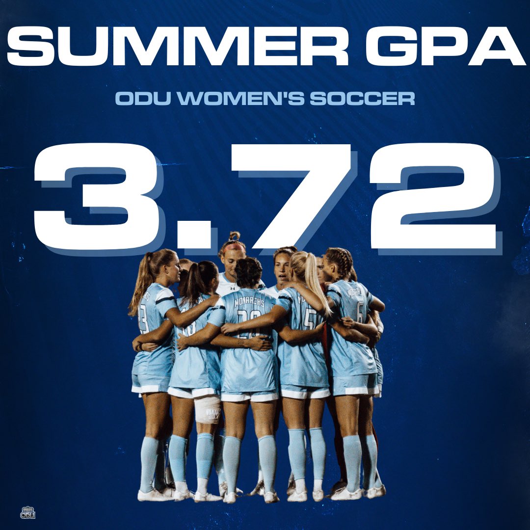 ODUWomensSoccer's tweet photo. Our team hit the 📚’s this Summer!

We finish the Summer semester with a 3️⃣.7️⃣2️⃣ Team GPA! 👏 https://t.co/gkRm0kBnwv