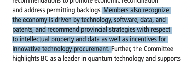 tessaseager's tweet photo. Pleased to see Members of B.C.'s Finance Committee recognize how wealth is generated in the 21st century data-driven economy 💡 #innovation 

Full report here: https://t.co/fkr8nJvkf8 https://t.co/qxfKN7FTWi