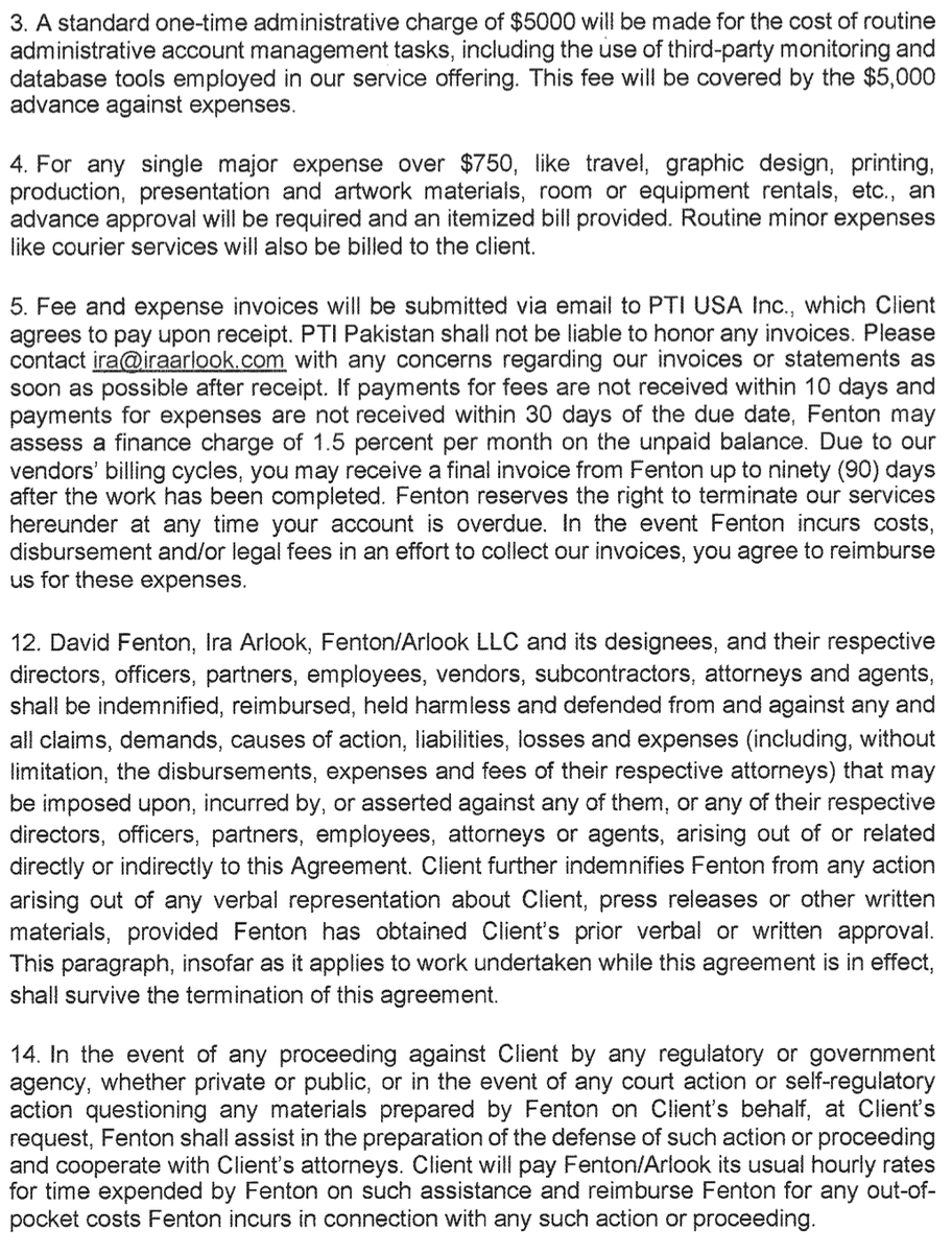 UzairYounus's tweet photo. Just discovered that @PTIofficial has hired a lobbying firm in DC at a cost of $25,000 per month.

As per documents filed on August 9, the party has engaged Fenton/Arlock LLC to support PTI's "goals for good relations with the United States and the Pakistani diaspora in the US." https://t.co/GuIEowuOJn