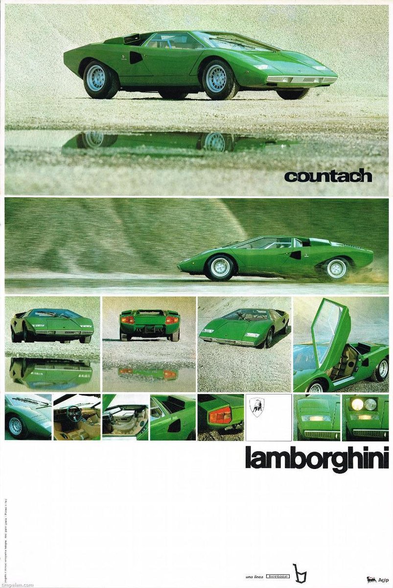 AisleOne's tweet photo. Scans of a 1974 Lamborghini Countach LP400 brochure. Grid goodness.

https://t.co/ZuTkA0UnIJ https://t.co/DCYfmZzzjV