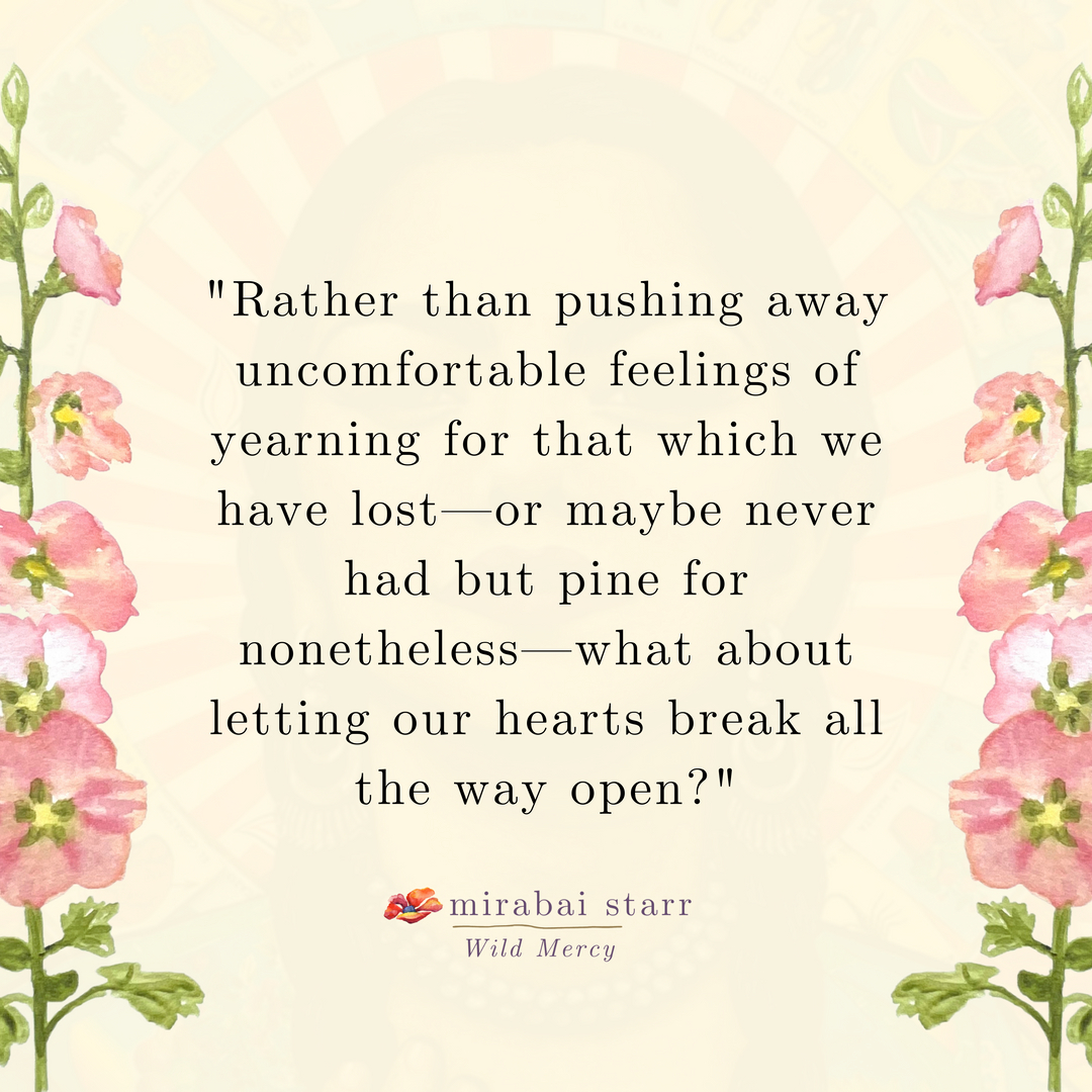 MirabaiStarr's tweet photo. "Rather than pushing away uncomfortable feelings of yearning for that which we have lost—or maybe never had but pine for nonetheless—what about letting our hearts break all the way open?"

#spiritual #surrender #loss #wisdom #spirit #wildmercy #divinefeminine #feminineenergy https://t.co/UhpAZ8Eg9J