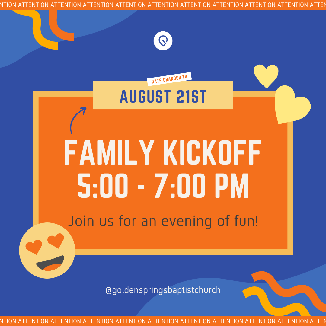GoldenSpringsBC's tweet photo. ATTN: Family Kickoff: WET &amp; WILD Night, originally scheduled for (Aug 14th) has been pushed back one week due to COVID. 

We will see you on August 21st, the first night of SNL, to kick off the Fall! We’ll still meet in the field across from Robertson Rd from 5-7 PM. https://t.co/x1VVHSzv6S