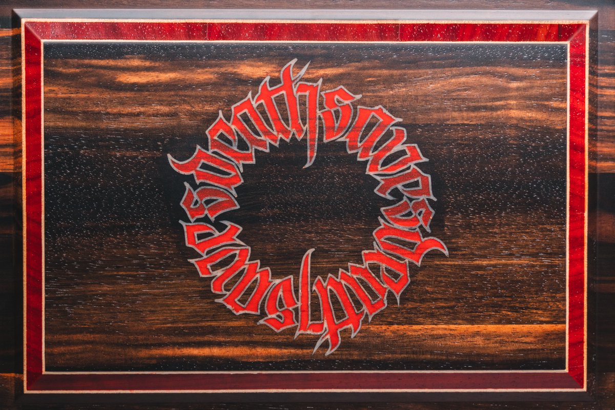 WyrmwoodGaming's tweet image. Here it is! We've crafted a custom GM Screen for @JoeManganiello  💪😈🔥 Macassar Ebony inlaid with red sand &amp;amp; bone powder resin ☠️ Who knew a GM Screen could be so metal?🤘@deathsaves