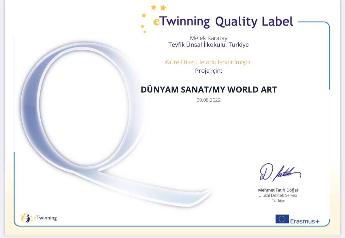 Okulumuzda yürüttüğümüz 4 eTwinning projemiz de Ulusal Kalite Etiketi ile ödüllendirildi <a href="/KeciorenMEM/">Keçiören İlçe Milli Eğitim Müdürlüğü</a> <a href="/MemKecioren/">KeçiörenMemARGE</a>
