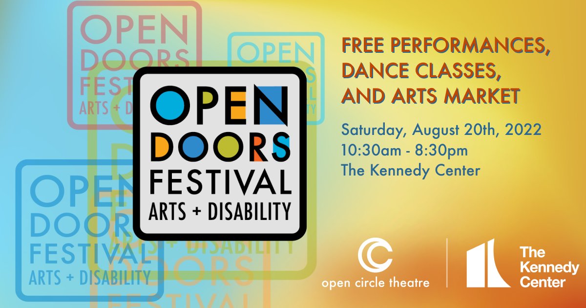 Excited to share that I'll be a featured artist at the <a href="/kencen/">The Trump Kennedy Center</a> on Saturday, August 20 as part of the #OpenDoorsFestival! The festival features a day of free events celebrating the intersection of arts and #disability kennedy-center.org/whats-on/mille…