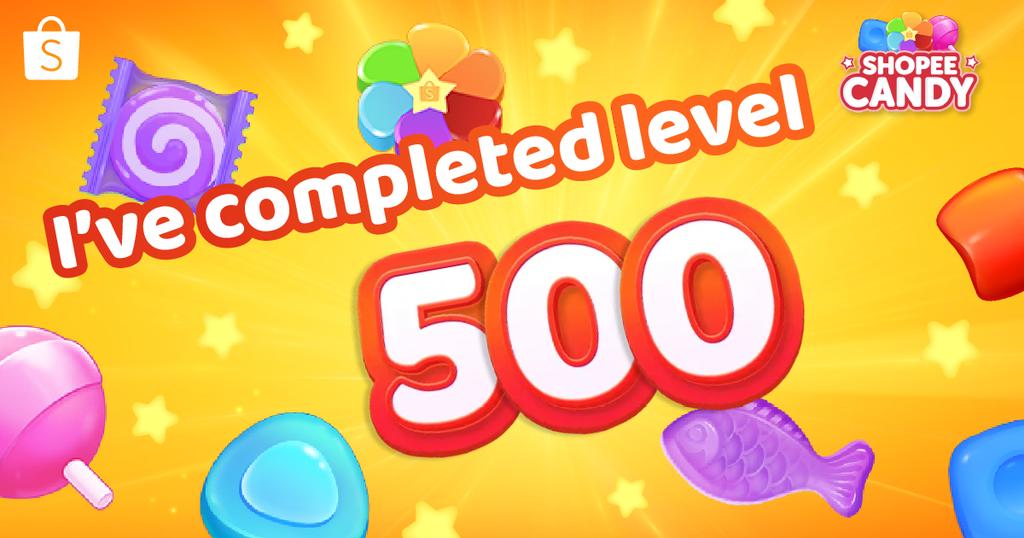 fgmrnspd117's tweet photo. I've completed Level 500 on Shopee Candy! Join me in matching candies to win coins, vouchers and more! https://t.co/2dHtfuWrKE https://t.co/0DxgD9KkPa