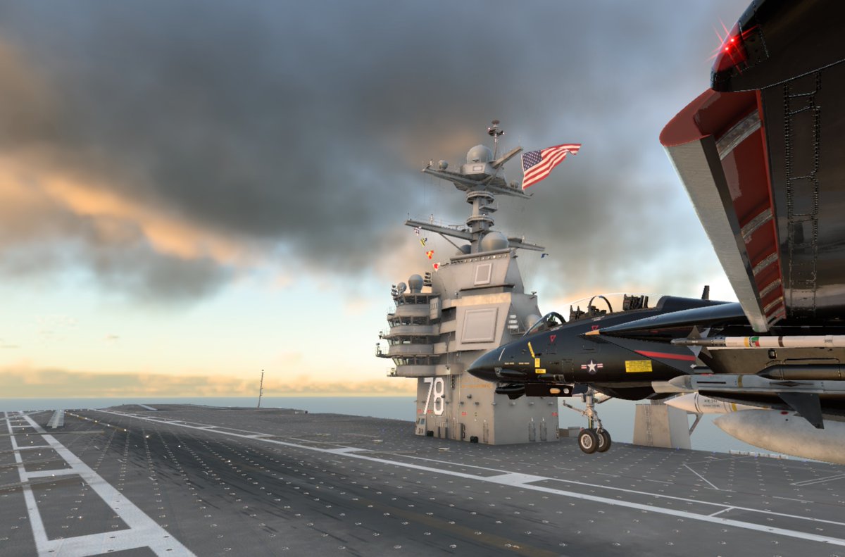 XPlaneOfficial's tweet image. X-Plane 12 isn't just getting a brand new fighter... We've built a new carrier from scratch, too! Some elements (like deck-oration elements) are still a work-in-progress but it's already super fun...