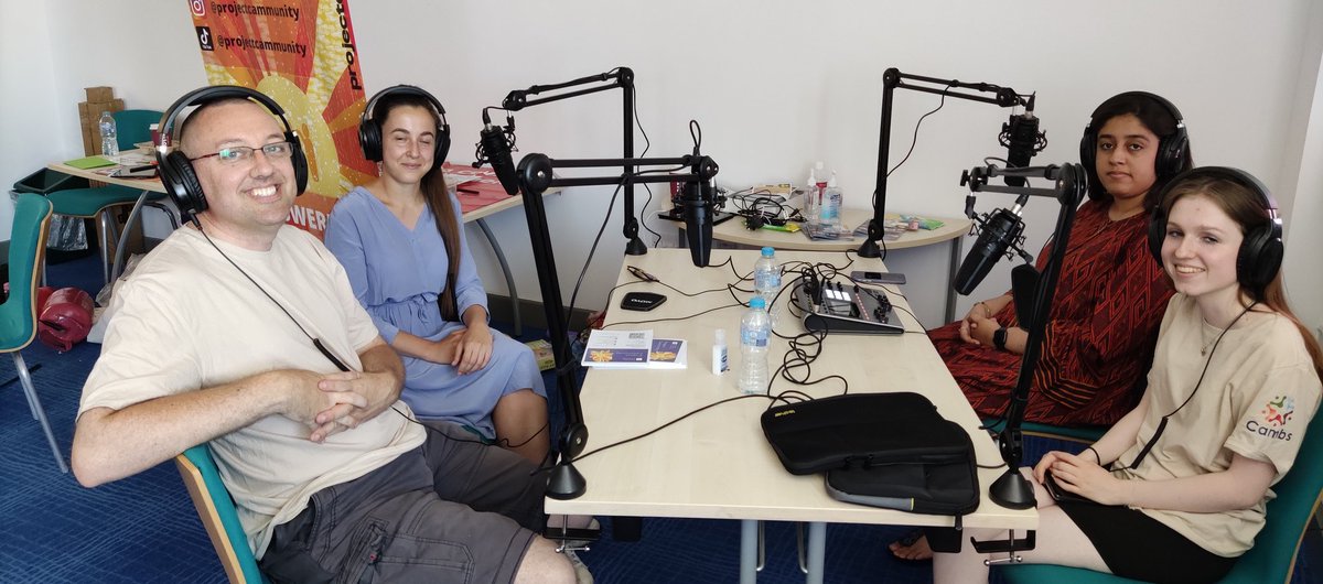 cambsyouthpanel's tweet image. We've had a fantastic day working on @ProjectCamm today at Cambridge Central Library - here we are podcasting with @alexandrabulat