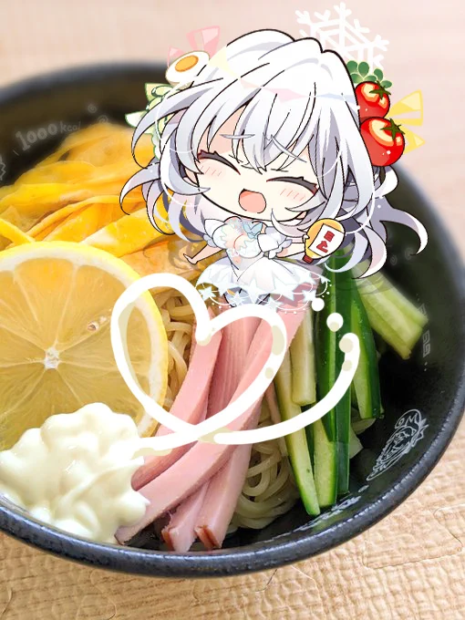 冷やし中華に強制的にマヨネーズをかけていくなにか 