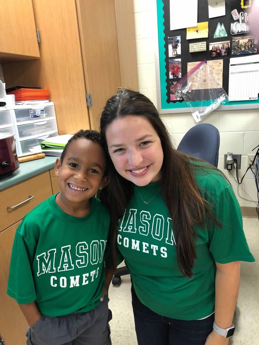 What a special opening day seeing one of my former students thriving on stage welcoming staff back! Way to go Caleb! 🤍💚 #MasonMoment <a href="/cooperlearns/">Jonathan Cooper</a>