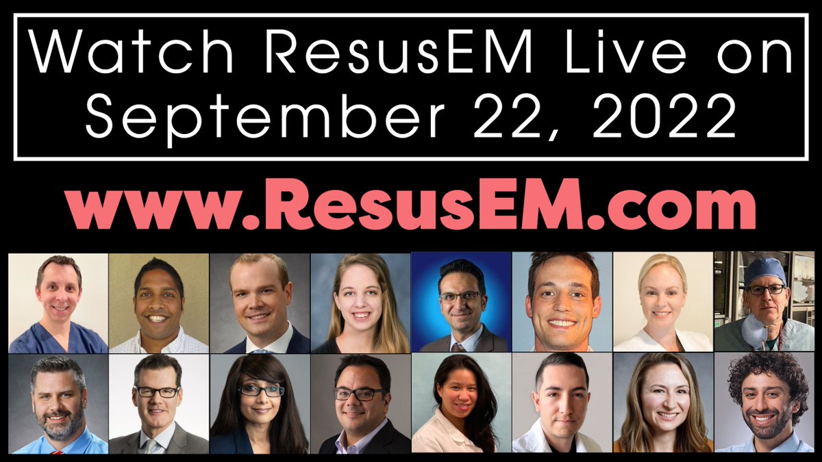 ResusEM is back this year for an all virtual conference of FREE education. 

<a href="/EMSwami/">Anand Swaminathan MD MPH 🏳️‍🌈🇺🇦</a> <a href="/jennrep1/">Jenn Repanshek</a> <a href="/ZackRepEM/">Zack Repanshek</a> <a href="/JohnGreenwoodMD/">John Greenwood</a> and so many more. 

Tickets are limited for a better virtual experience. 

ResusEM.com