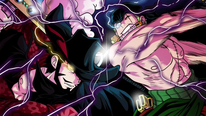 PIRATE HUNTER ZORO VS HAWK EYES MIHAWK #ONEPIECE 
