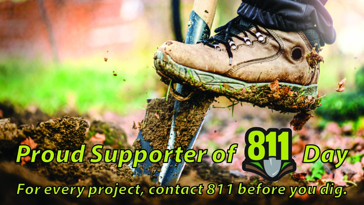 Happy 8/11 Day! Underground utility damages can be costly and deadly. Contacting 811 a few days before you plan to dig is the easiest thing you can do to protect yourself and your community. Every project, every time!

#811Day