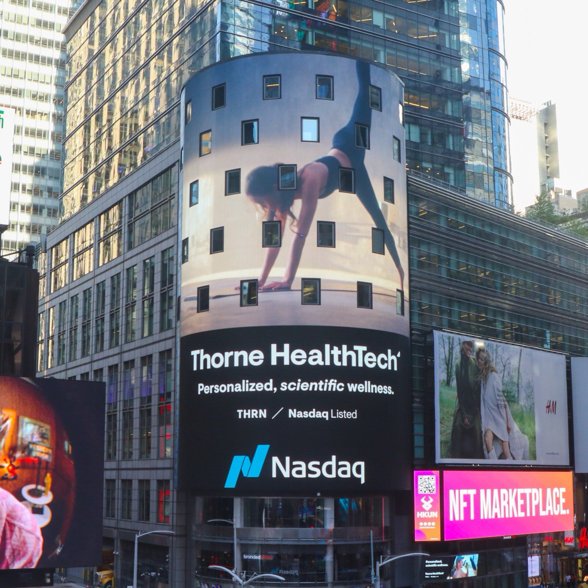 ThorneHealthTec's tweet photo. Today marks almost one year of our exciting new chapter as a #Nasdaq public company. To celebrate, we'll be ringing the @Nasdaq closing bell this afternoon in Times Square. Join us via livestream at 4pm. 

#ThorneHealthTech https://t.co/urH7nMY7i6
