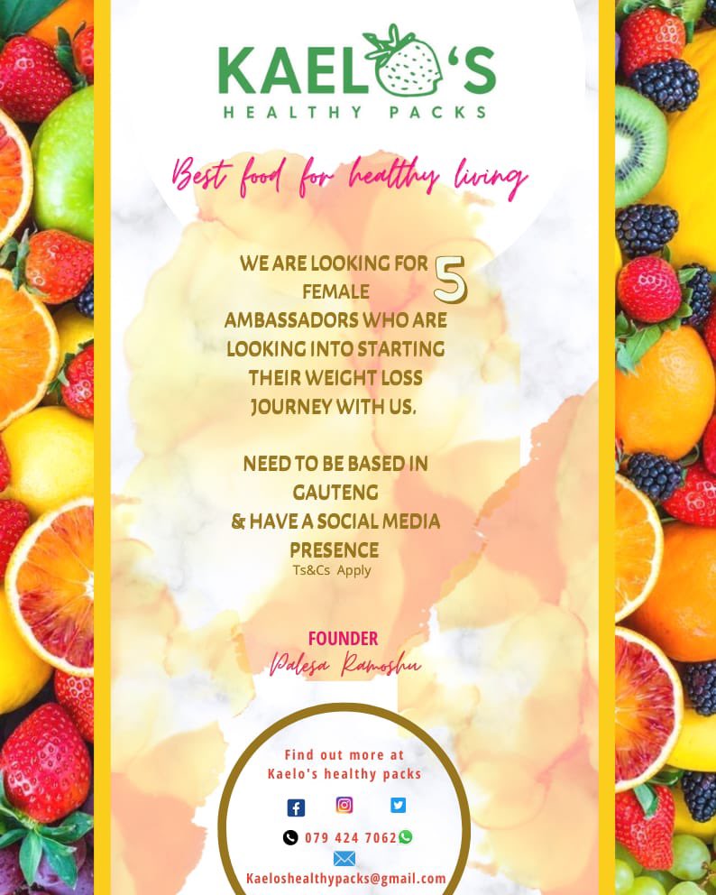 KaeloPacks's tweet photo. 📢 We have amazing news! We looking for 5 female ambassadors who are looking into loosing weight using our products. 
#Smoothies #frozenfruits #healthylifestyle #smoothie https://t.co/ByPw2u8z4a