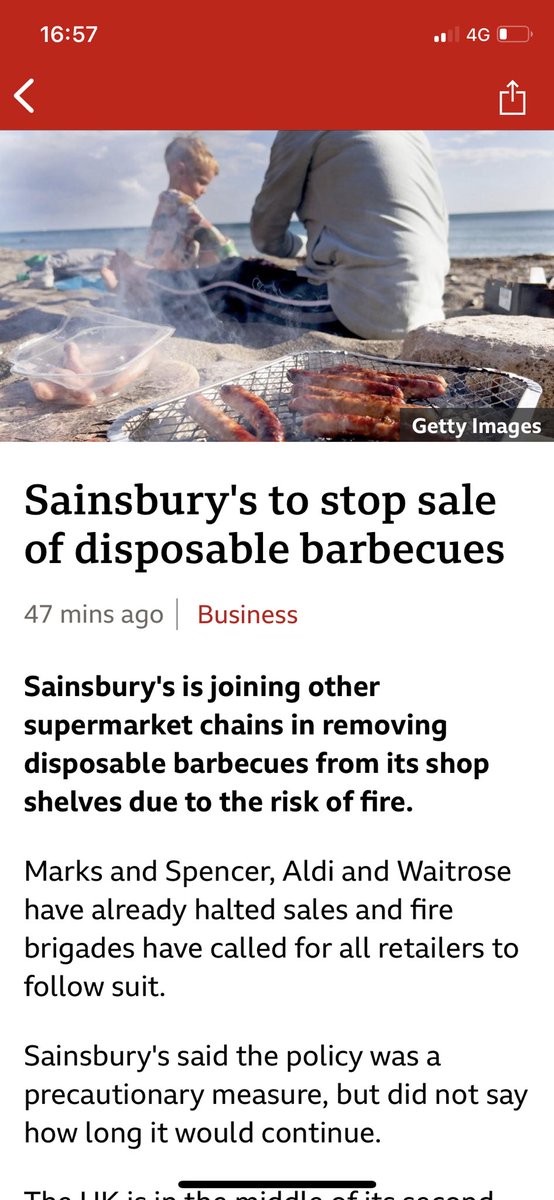 No <a href="/Tesco/">Tesco</a> response to my last tweet several weeks ago see below  … 🙄

Now that all of
 <a href="/sainsburys/">Sainsbury's</a> <a href="/marksandspencer/">M&S</a> 
<a href="/waitrose/">Waitrose & Partners</a> 
<a href="/AldiUK/">Aldi Stores UK</a> have acted by withdrawing disposable BBQs from sale …. 
Will you act too? 

#wildfire #BBQ <a href="/SuffolkFire/">Suffolk Fire & Rescue Service</a>