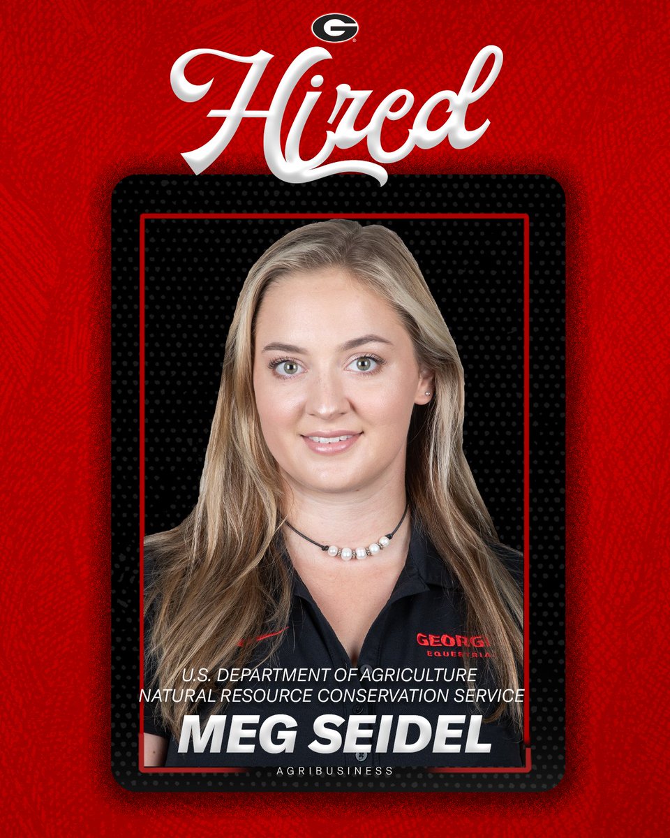 Congratulations to Meg Seidel of @UGAEquestrian for being accepted into the Master of Agricultural & Applied Economics program at @UGA_CollegeofAg! Meg has also been hired as a Pathways Student Trainee for the U.S. Dept. of Agriculture, Natural Resource Conservation Service!