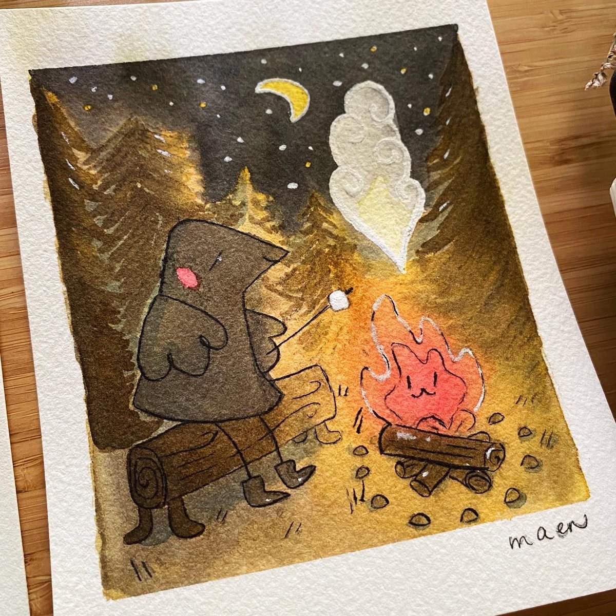 maenillustrates's tweet photo. Summer break 🏕 a little painting I did just for fun ✨
#illustrator #illustration #colouredink #イラスト https://t.co/LRHRGuYETR