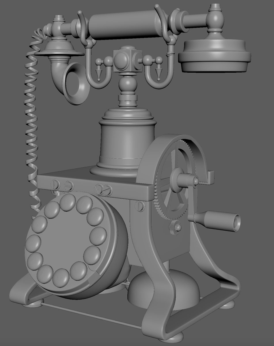 Darthmaum_'s tweet photo. Long time no post; Enjoy my high-res WIP of this vintage rotary phone. 🤩🤩 #Maya #GameArt #3dmodeling https://t.co/APToPj3fWr
