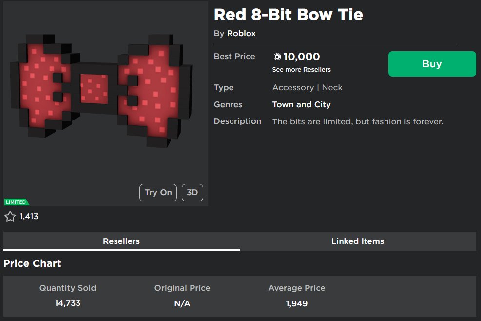 red bow tie  Roblox Item - Rolimon's