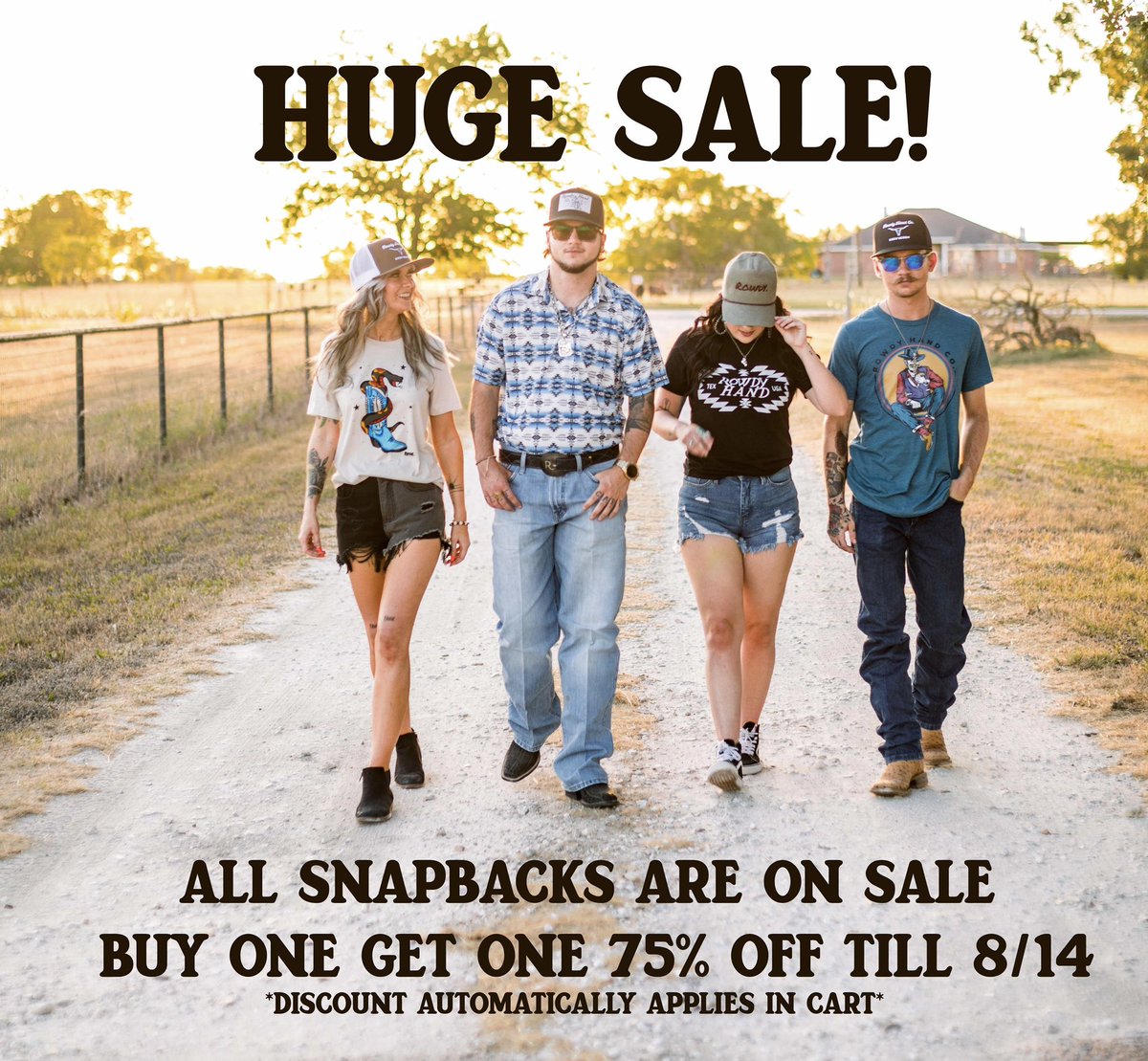 thatTXkid's tweet photo. 🚨BUY ONE GET ONE 75% OFF SNAPBACK SALE🚨

Gotta make room for new inventory, y’all get to shopping! Discount can be used as many times as you’d like.

https://t.co/fi4EF6tEaT https://t.co/C4e1xKBGqi