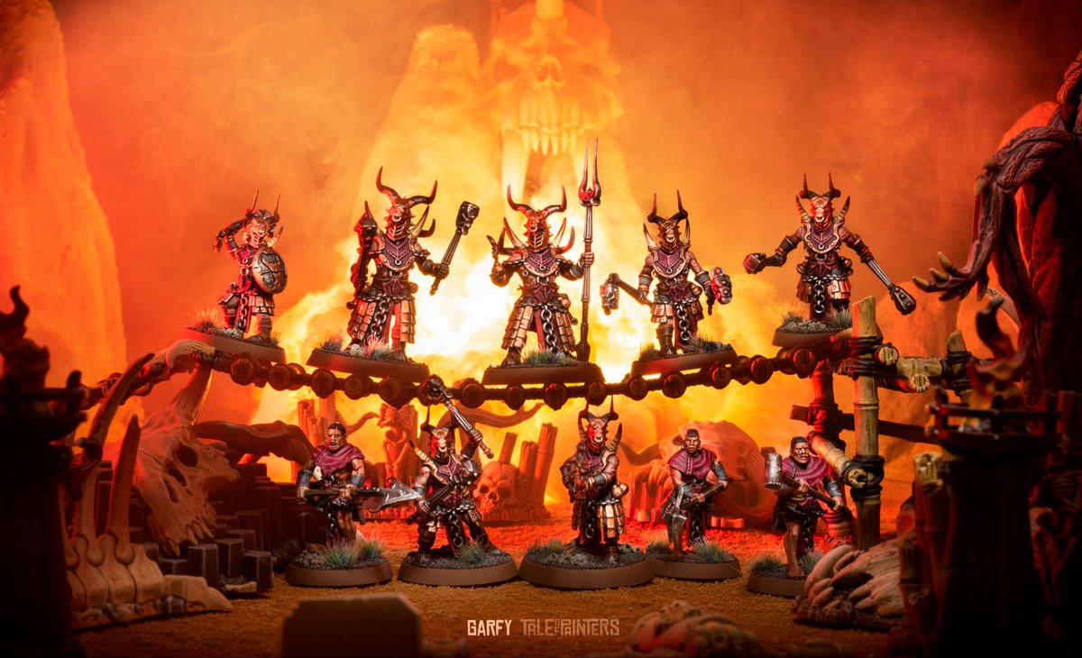 Garfytwit's tweet photo. Absolutely adore this shot. 

My finished Horns of Hashut are on the blog today. Lots of pictures and my painting guide if you want to know what colours I used.

https://t.co/tlVCf3kNxZ

#WarhammerCommunity #warcryHoG https://t.co/uEFjLHxX88
