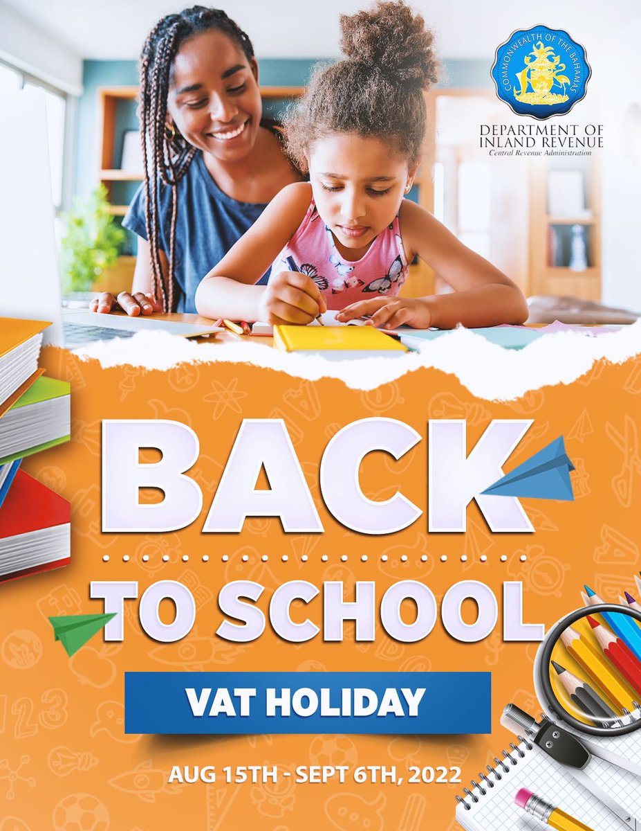 OurNewsRev's tweet photo. JUST IN: Back To School VAT Holiday Announced 

The government has announced a back-to-school VAT Holiday beginning on August 15th 2022. It will end on September 6. https://t.co/3LrpmUAV40