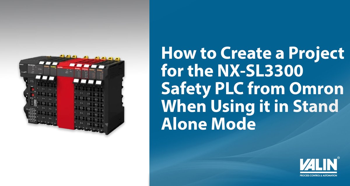 ValinCorp's tweet image. Check out this video from Valin&apos;s Senior Application Engineer, Ray Marquiss on how to create a project for the NX-SL3300 Safety PLC from Omron when using it in stand alone mode.

🎬 okt.to/xQockG

#plc #safety #SysmacStudio

@OmronAutomation
