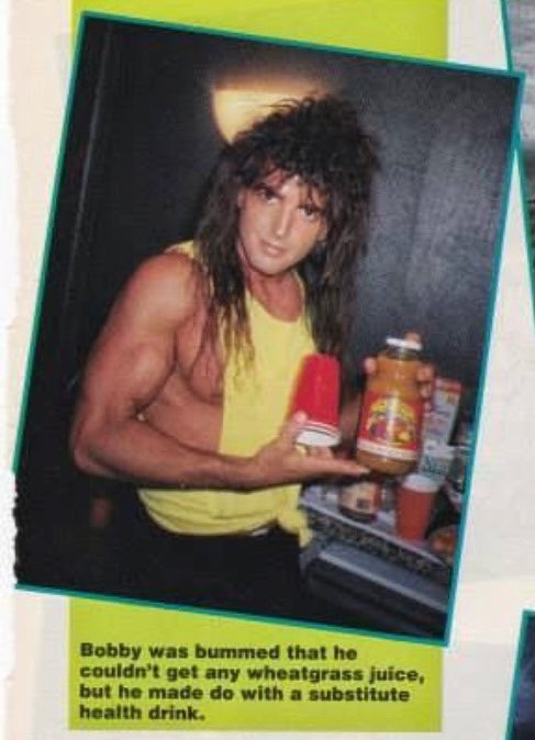 Throwin’ it back to a 1991 issue of Metal Edge magazine during the Nelson tour where, once again, I had to get through another show without my wheatgrass juice fix. 🙂  In reality, my expectations for having it every night were low, so it was always a thrill when we got some!