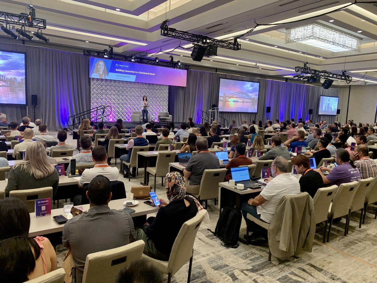 Day 2 here we go! Strong start with a personal story from <a href="/anutthara/">Anu</a> of <a href="/Atlassian/">Atlassian</a> about the power of connection. #TractionConf <a href="/TractionConf_io/">Traction Conf</a> <a href="/cred_sf/">cred.</a>