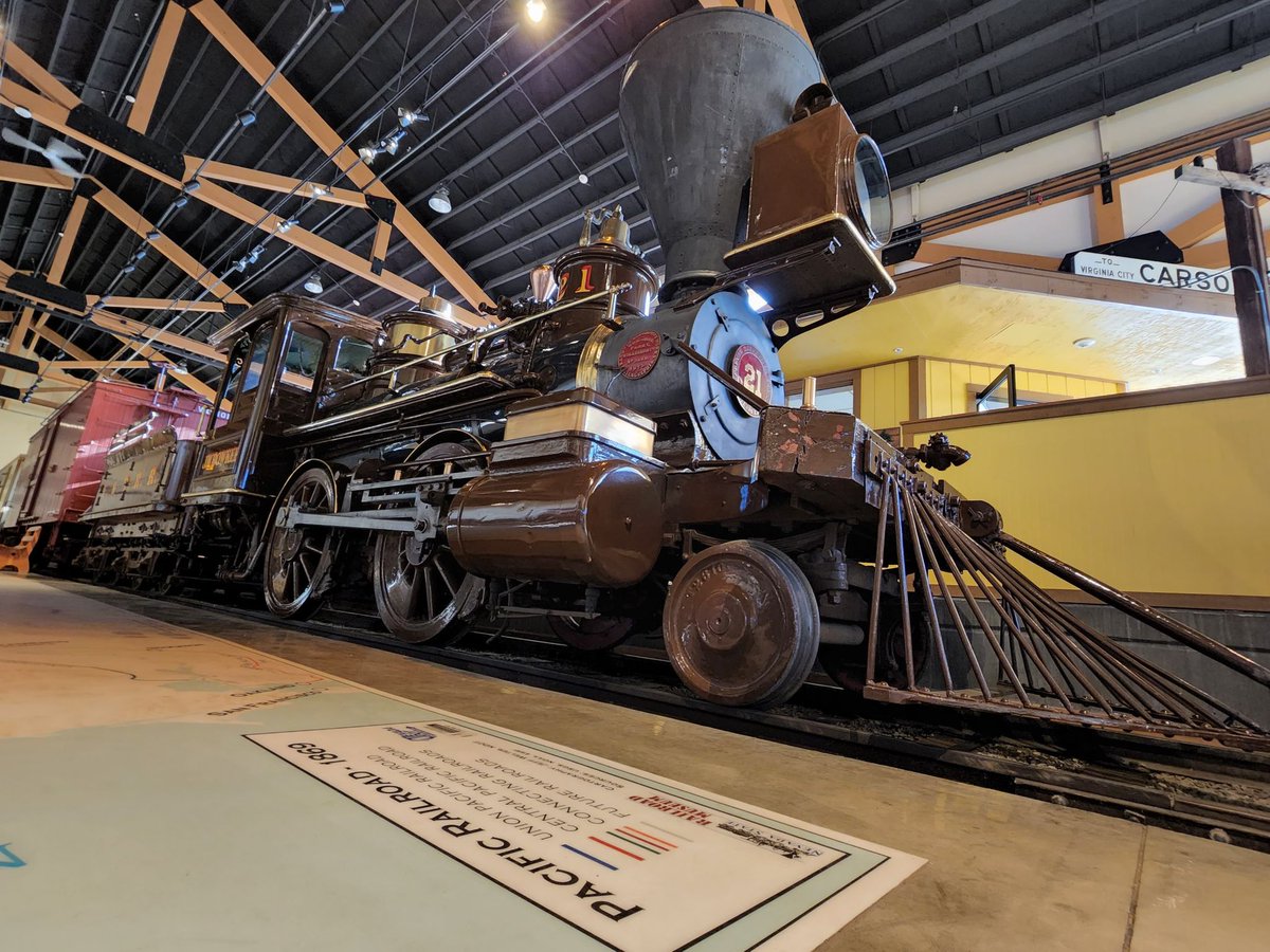 NVRailroad's tweet photo. Come check out our new layout here at the Nevada State Railroad Museum! Feat. the J.W. BOWKER, the Glenbrook, & the Genoa… plus lots more to see 👀 #nsrmcc #trains #tracklayout #woodburners #steamtrains #newnewnew #choochoo #museumdate #traingoals https://t.co/Q1vgSjxChj