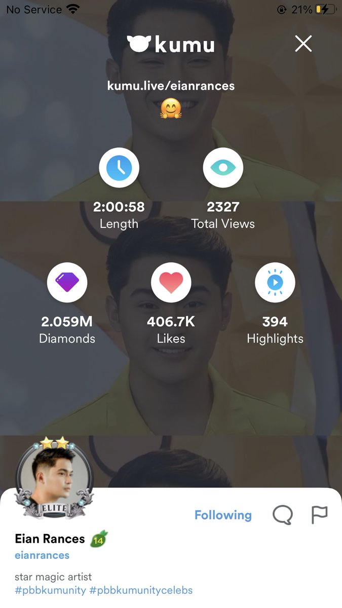 Tulia3Catherine's tweet photo. Live Ended!
Thank you EVERYONE for watching Eian’s KUMU livestream. Have a Good Mornight, Fanmily!
#AlwaysWithEianRances
#EianRances | @EianRan https://t.co/P3pBANBJ2A