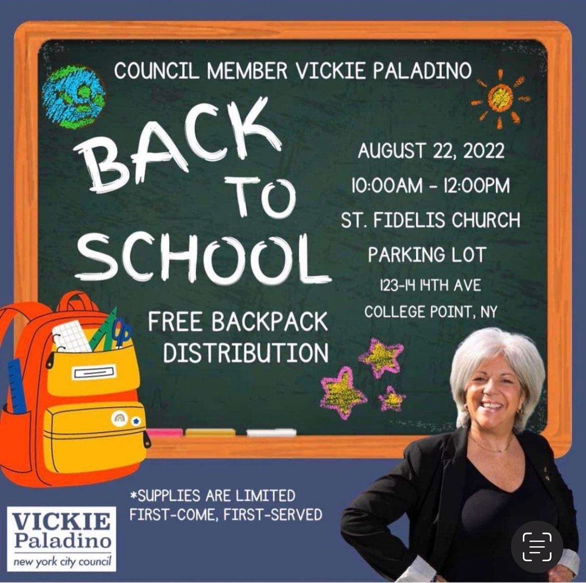 Free backpacks, back to school is less than a month away. <a href="/PS165Queens/">PS 165 Queens</a>