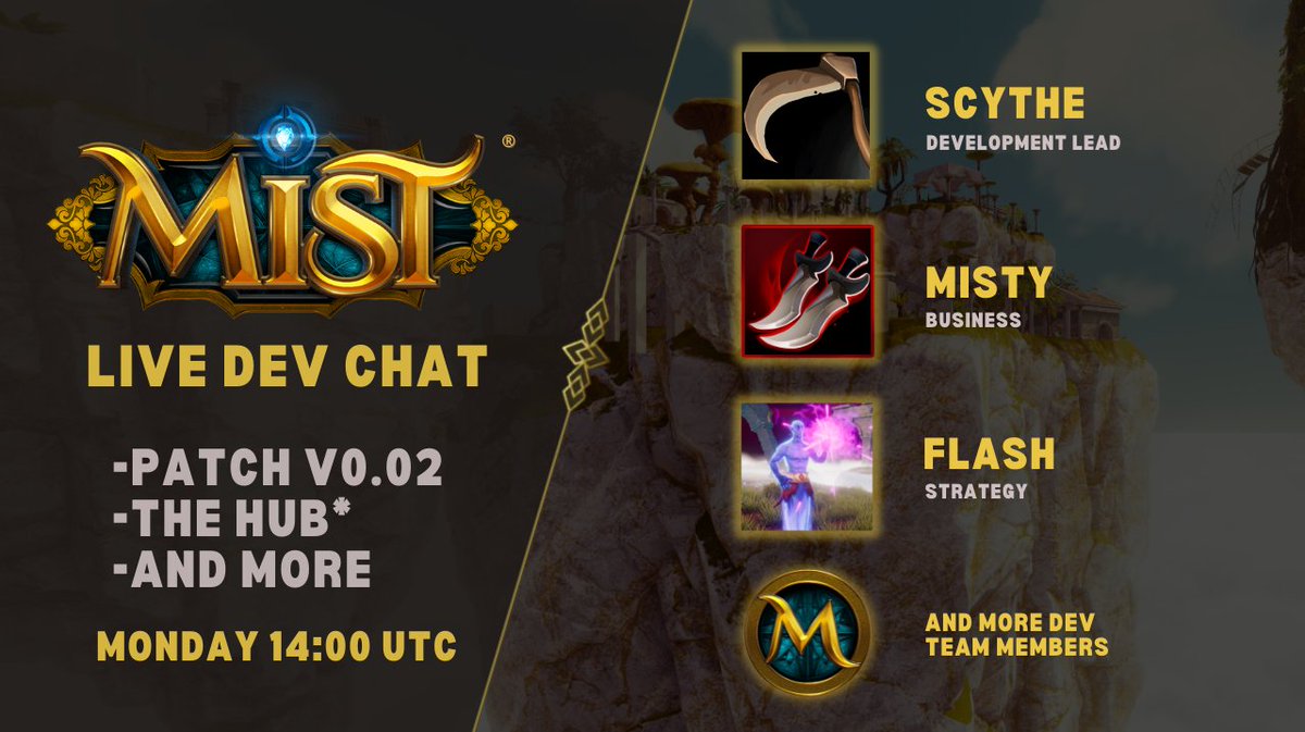 MistNft's tweet photo. Mist is about to take Web3 Gaming to the next level.
We're introducing tech so new and big that we need a whole Dev Chat to explain it.

Monday 14:00 UTC, Discord Stage.

AGENDA:
🎮v0.02 game patch
🌐Never-before-seen Web3 Immersion

"Do you think We created you with no purpose?" https://t.co/P1z9YwWzsQ