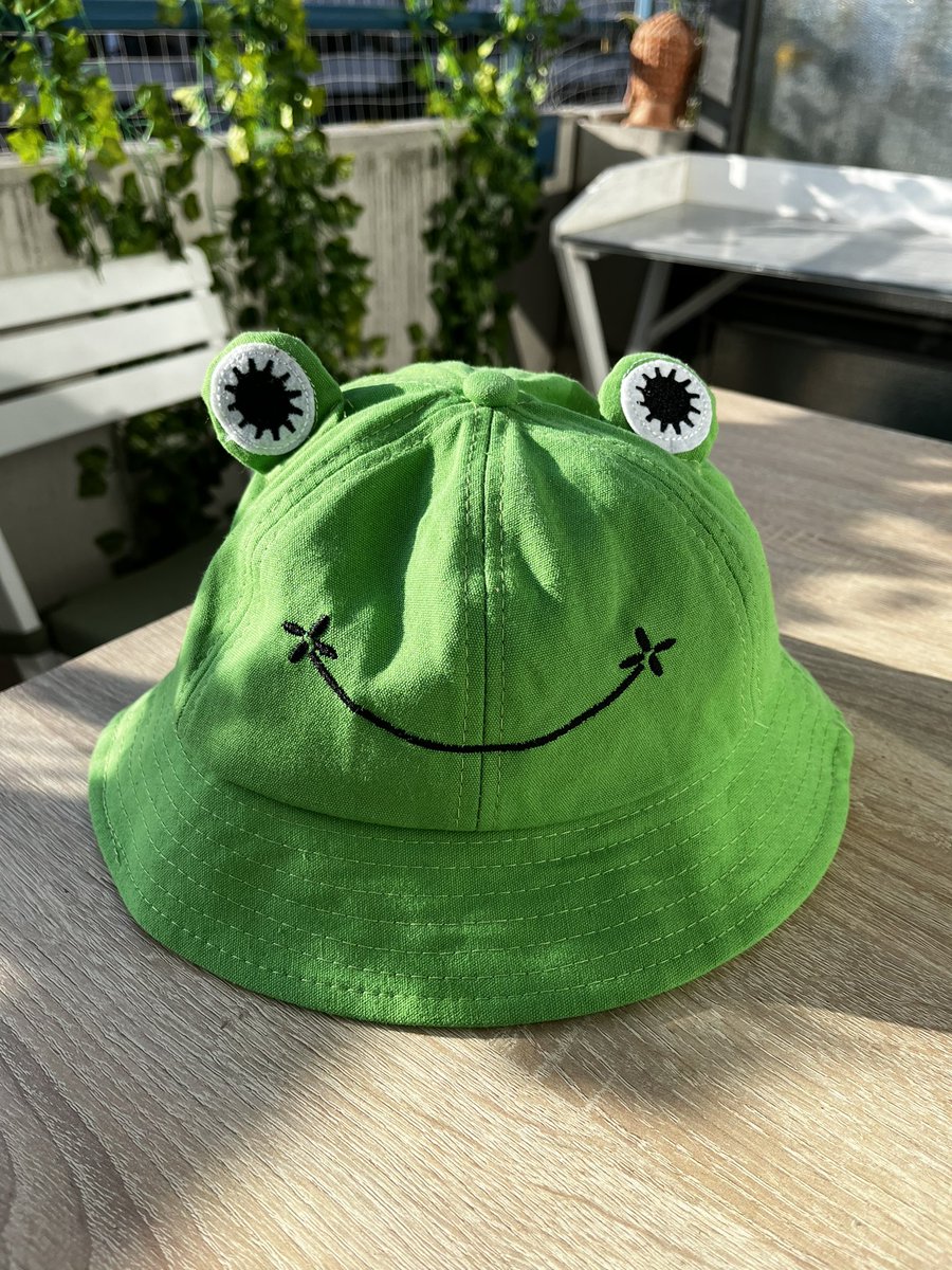 vinegarandwine's tweet photo. life is all about tiny moments of happiness. Anyways, here’s froggy hat https://t.co/lXw9yUCXPV