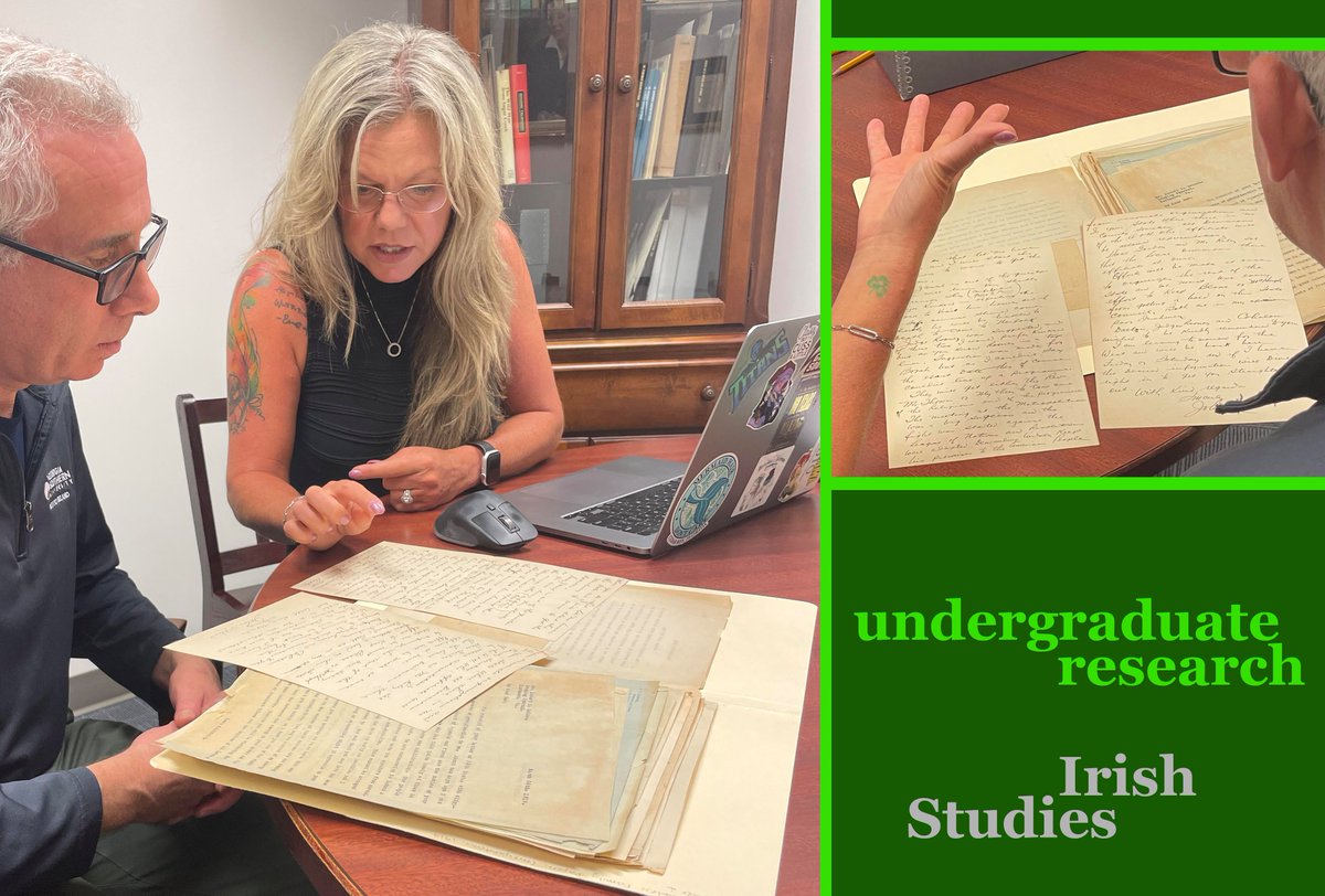 So great that @GeorgiaSouthern privileges #UndergraduateResearch! Today, @gshonors student April Trepagnier began an independent-study course at @gshendersonlib focused on the Lawless Papers (1910s & 20s). The collection reveals support in the America South for Irish independence