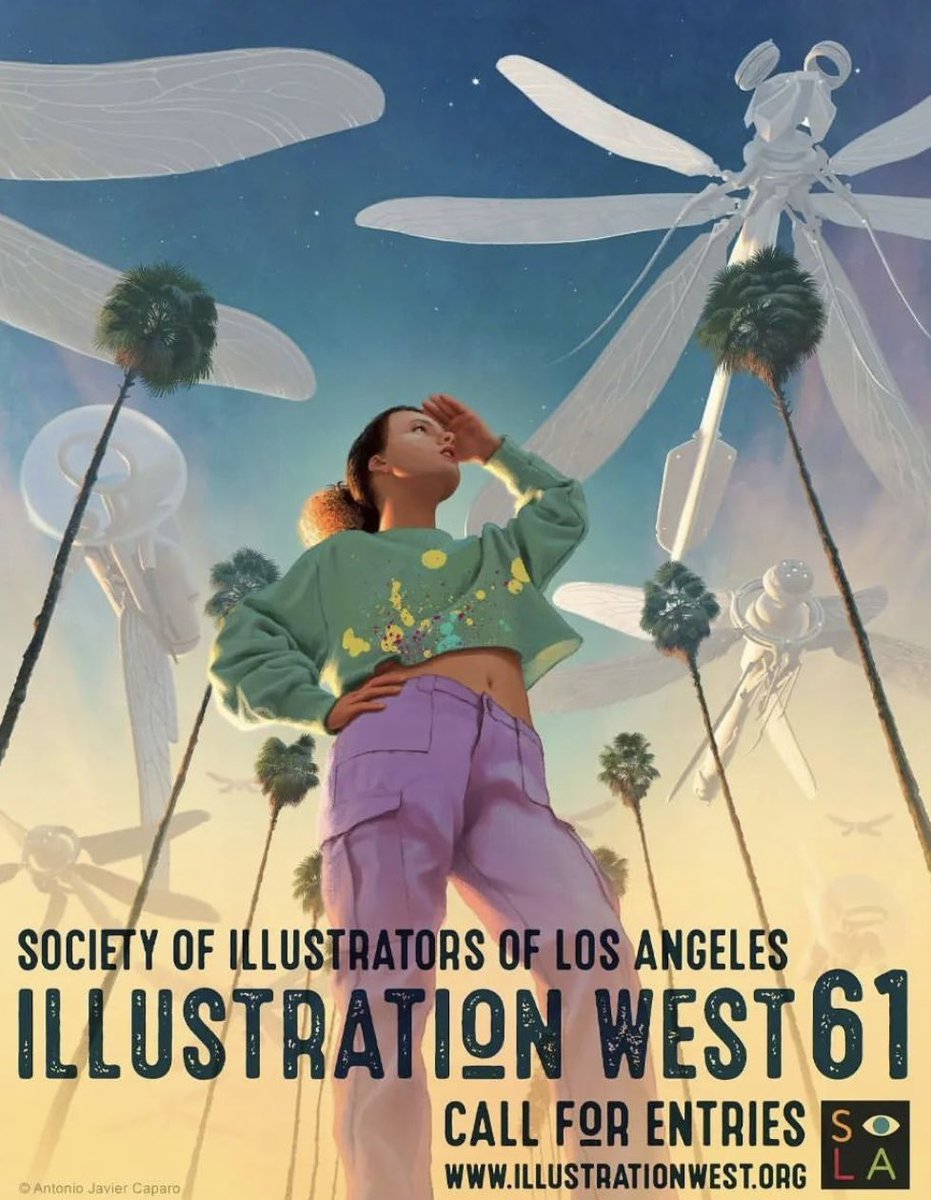 shannonassoc's tweet photo. Poster illustration and design by Antonio Javier Caparo for the West 61 campaign of Society of Illustrators of Los Angeles. https://t.co/xeJmQPO2P5
