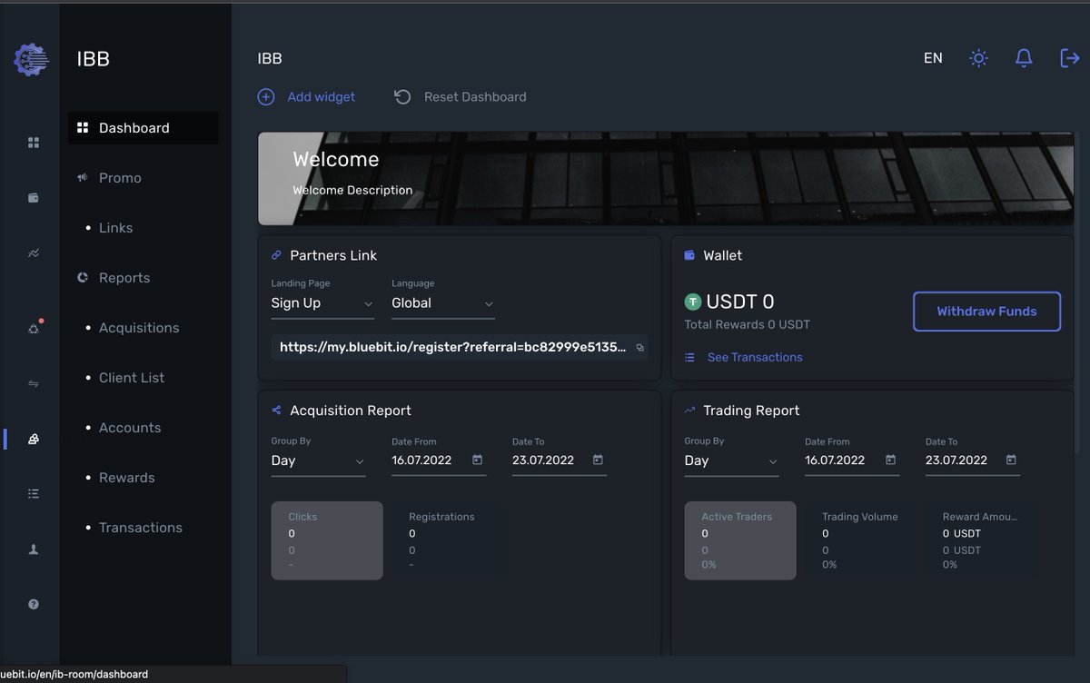 Use your friends and colleagues to make #money! 

This is your #passiveincome dashboard. 

Paid to you, 20% #USDT of each account that signs up under you. 

Uncapped profit and an unlimited number of accounts under you, it doesn't get better!
BlueBit.io

 #CRYPTO