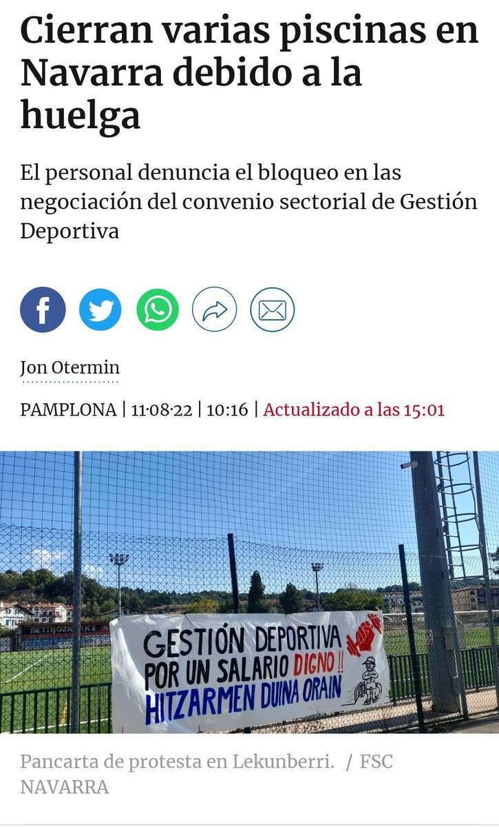 AtarrabiEHbildu's tweet photo. Hoy, y ya van dos veces en poco tiempo, vemos como #Atarrabia, mantiene sus piscinas abiertas al público. No se han visto afectadas por las reclamaciones de un convenio de sector de gestión deportiva justo.
(Hilo 1/4) https://t.co/bbbqCDI6Yj