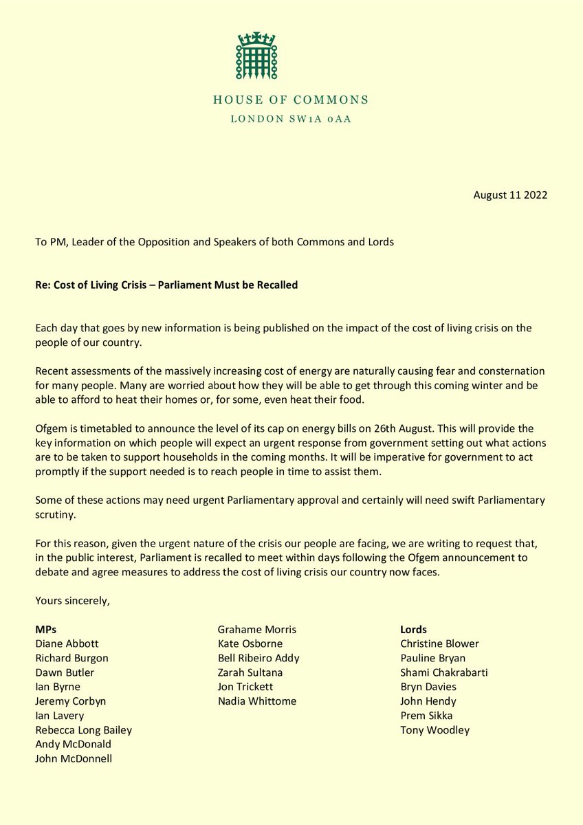Time for action.

Recall Parliament to address the coming social cataclysm as energy prices rise!

Support the Socialist Campaign Group MPs demand for an immediate recall. Write to the PM, to your MP.