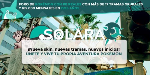 RpgSolara's tweet image. ¡Solara! Una región del mundo pokémon, conocida por sus peligrosos climas, terrenos escarpados y misteriosas ruinas aun sin descubrir.

#foroderol #rpg #foroactivo #rol #pokémon #roleplay #rpgespañol #rpespañol #foroespañol

Link al foro:

solararpg.foroactivo.com