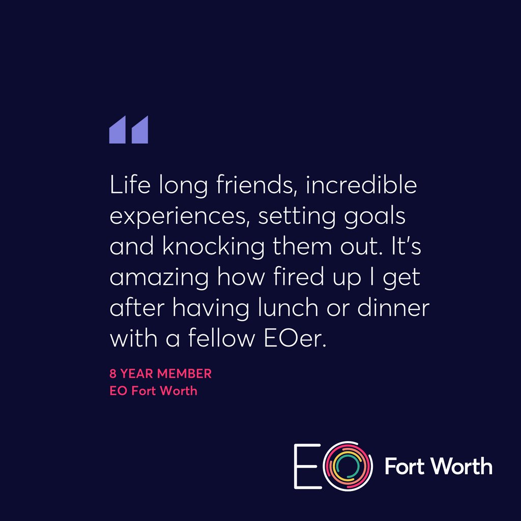 EOFortWorth's tweet photo. Benefits of being in EO:

🤝 Life-long friends;
🌎️ Incredible global experiences;
🥇 Setting goals;
👊 And knocking them out. 

Learn more at https://t.co/fwOwfyUJSG

#eofortworth #entrepreneursorganization #eonetwork https://t.co/ekGEaBnmae