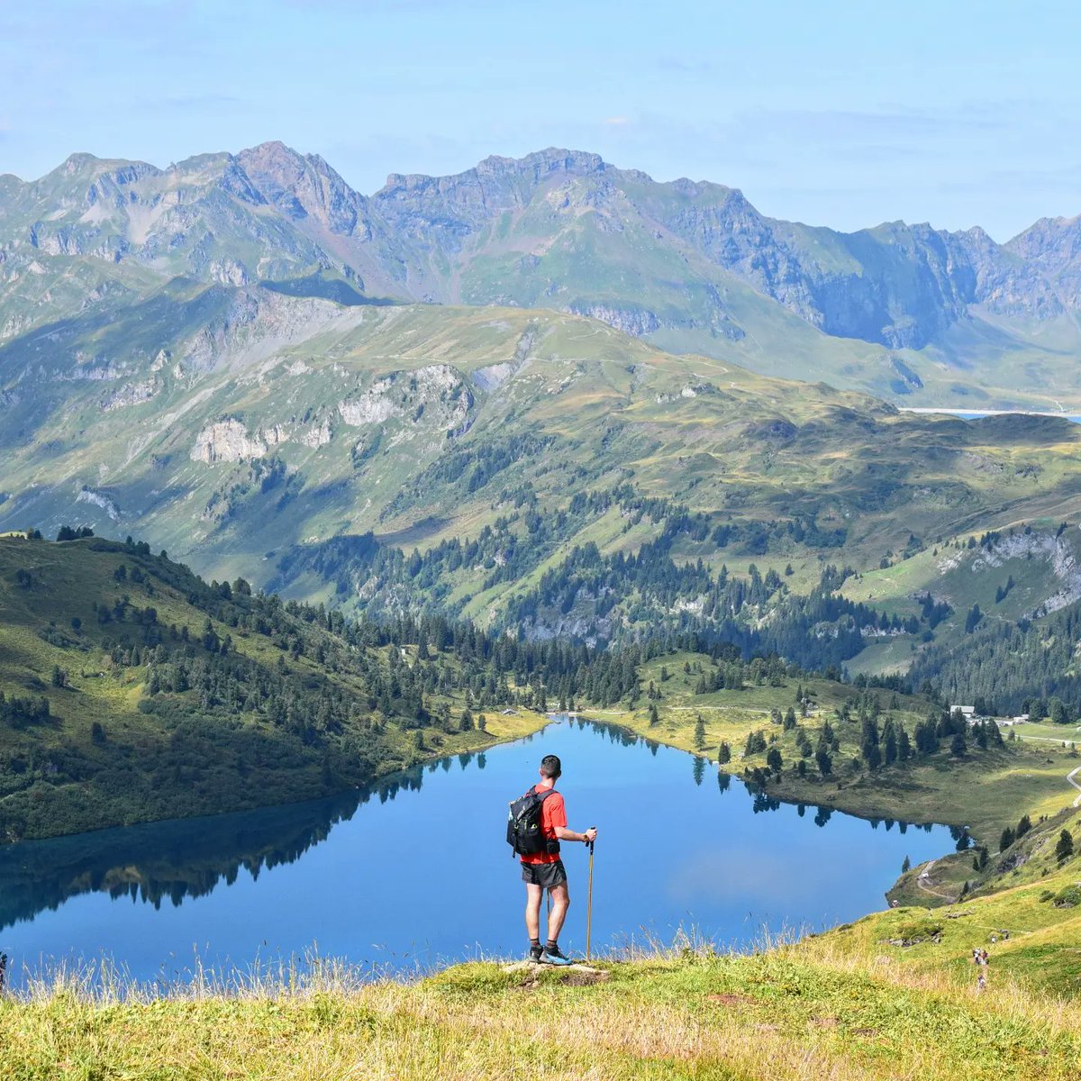 Today we made it to the geographical centre of Switzerland at Alggialp. The centre is marked by a triangular monument, surrounded by a wall in the shape of Switzerland. Only 1 more day left on Tell Trail. #InLOVEwithSWITZERLAND